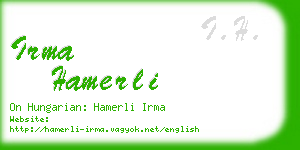 irma hamerli business card